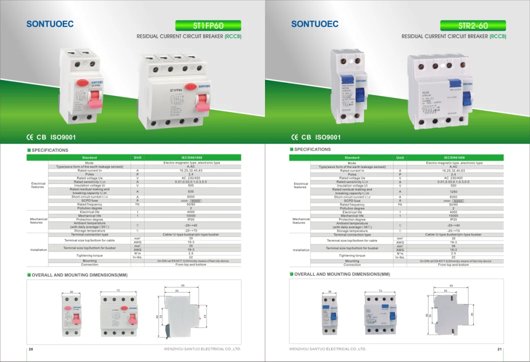 Sontuoec St360 Series RCCB Residual Current Circuit Breaker