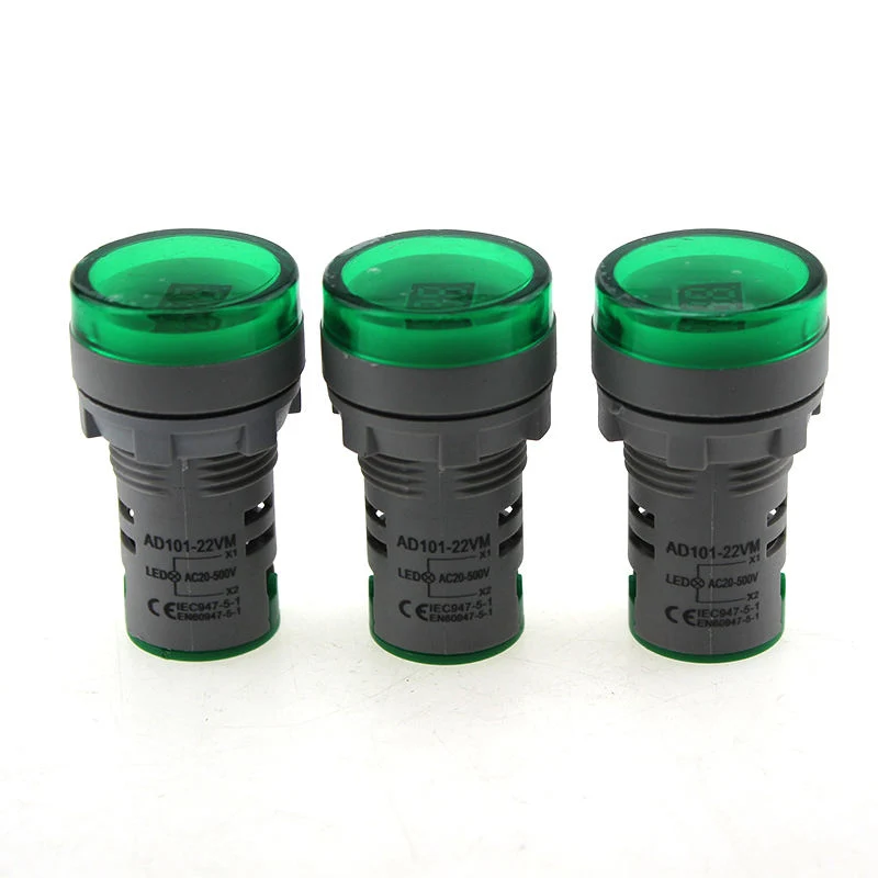 22mm LED Red Green Indicator Lamp Signal Indicating Lamp 12-500V