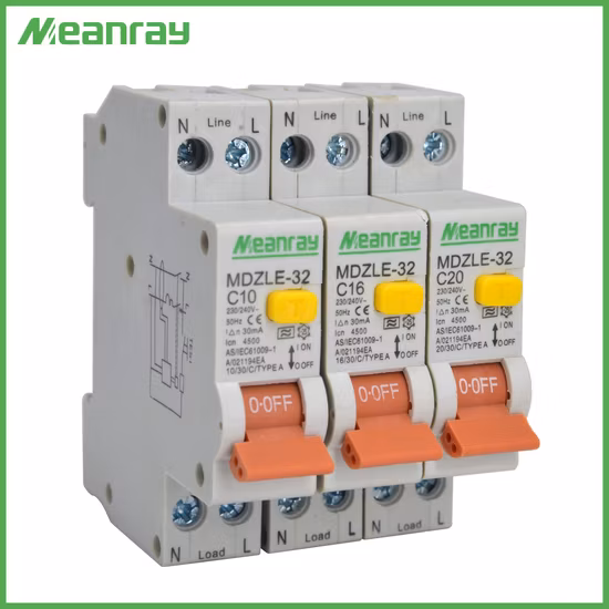Тип АВДТ 1p+N 4.5ka 6A, 10A, 16A, 20A, 25A, 32A АВДТ, используется для рынка Новой Зеландии